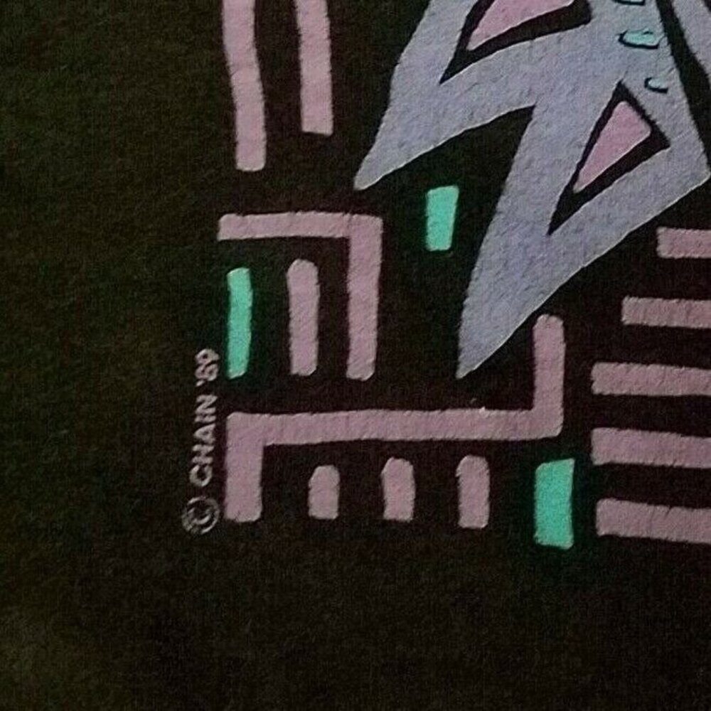 Peru Inka Inspired Fish T Shirt Size XL Vintage 80s Single‎ Stitch Made in USA - Picture 6 of 7